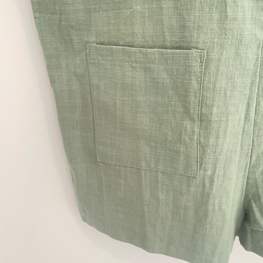 Shein cotton blend play suit beach cover up sage green NWOT small - Picture 4 of 8